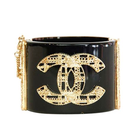 chanel black cuff|vintage chanel cuff.